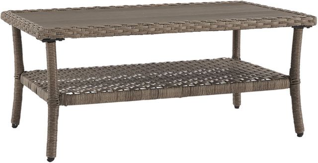 Signature Design by Ashley® Clear Ridge 2-Piece Light Brown Outdoor Conversation Set-2
