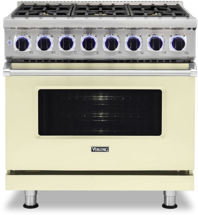 Viking® 7 Series 36" Vanilla Cream Pro Style Dual Fuel Natural Gas Range-0