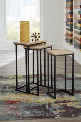 Signature Design by Ashley® Cainthorne 3-Piece Distressed White Nesting Table Set-3
