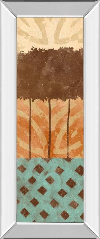 Classy Art Tribal Trio II by Alonzo Saunders Mirrored Frame Wall Art-0