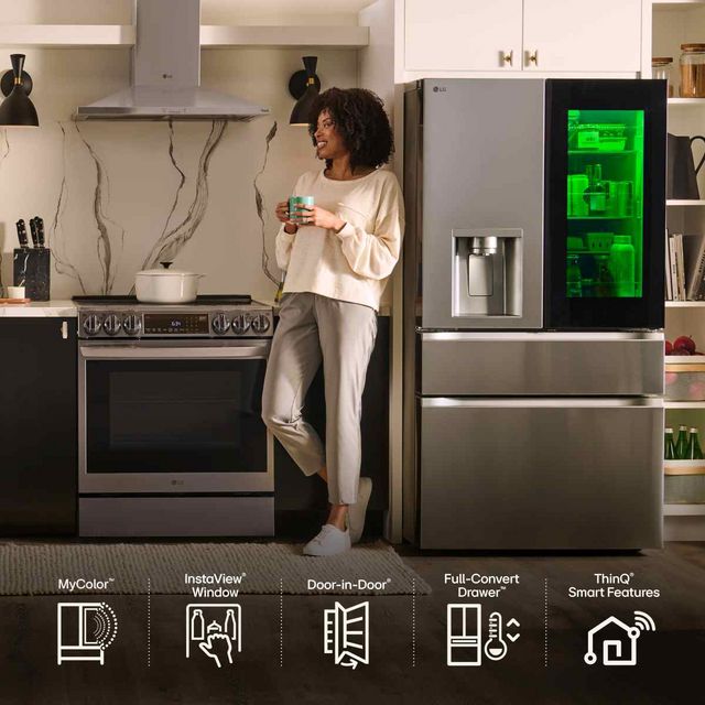 LG 36 in. 28.6 Cu. Ft. PrintProof™ MyColor™ Stainless Steel French Door Refrigerator-5
