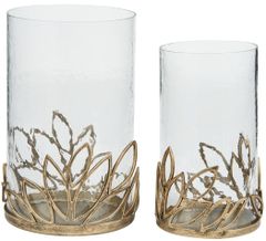 Signature Design by Ashley® Pascal 2-Piece Antique Gold Candle Holder Set