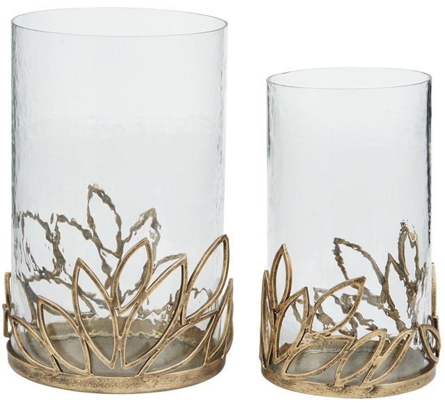 Signature Design by Ashley® Pascal 2-Piece Antique Gold Candle Holder Set-0