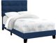 Monarch Specialties Inc. Navy Blue Twin Upholstered Panel Youth Bed-0