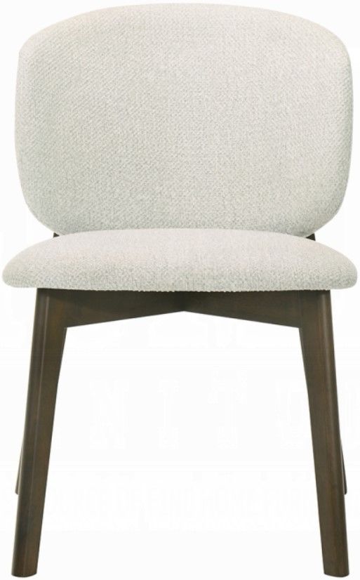ACME Furniture Mallin 2-Piece Gray/Walnut Upholstered Dining Side Chair Set-3