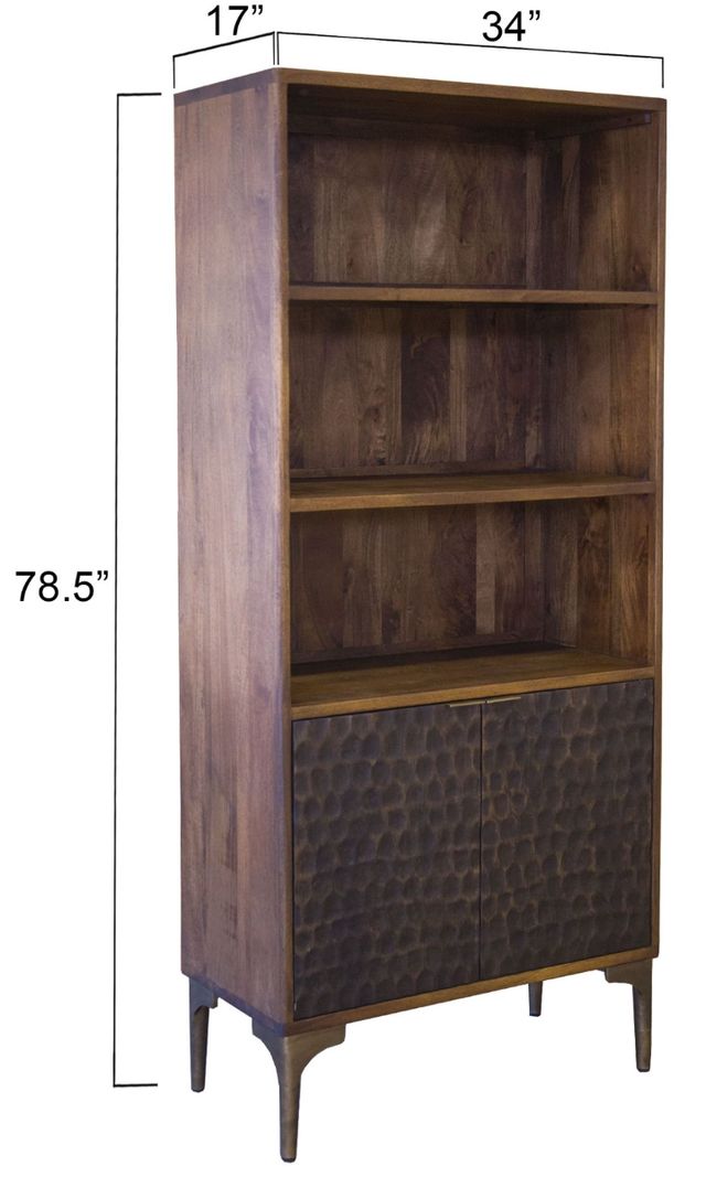 Home Trends & Design Santa Cruz Antique Bronze Bookshelf-3