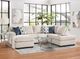 Affordable Furniture 4450 3-Piece Herringbone Oatmeal Double Chaise Sectional-1