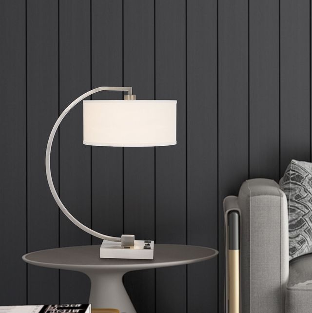 Cal® Lighting & Accessories Belfort Brushed Steel Table Lamp-1