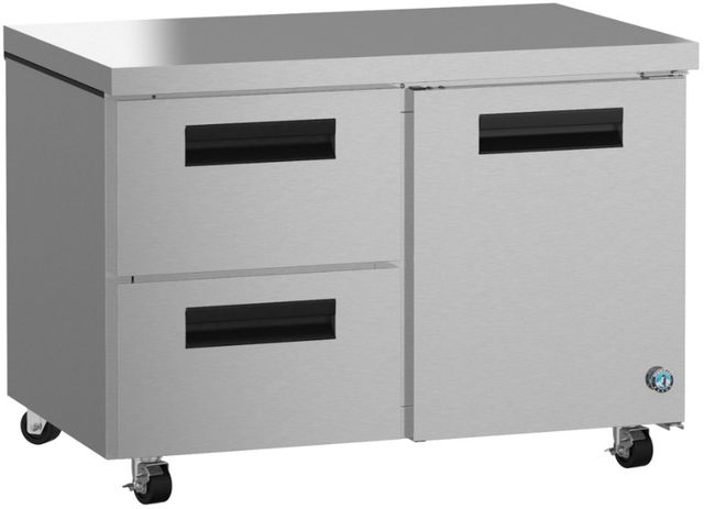 Hoshizaki Steelheart® 48" 12 Cu. Ft. Stainless Steel Two Section Undercounter Refrigerator with Drawer/Door Combo-1