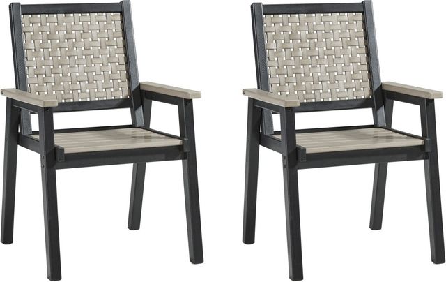 Signature Design by Ashley® Mount Valley Driftwood/Black Outdoor Arm Chair-4