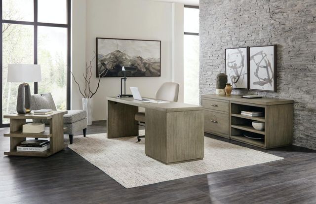 Hooker® Furniture Linville Falls Mink 72" Credenza with Lateral File and Open Desk Cabinet-1