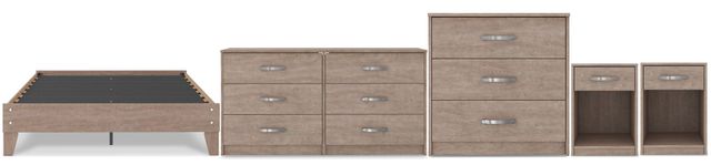 Signature Design by Ashley® Flannia 5-Piece Gray Queen Platform Bed Set-0