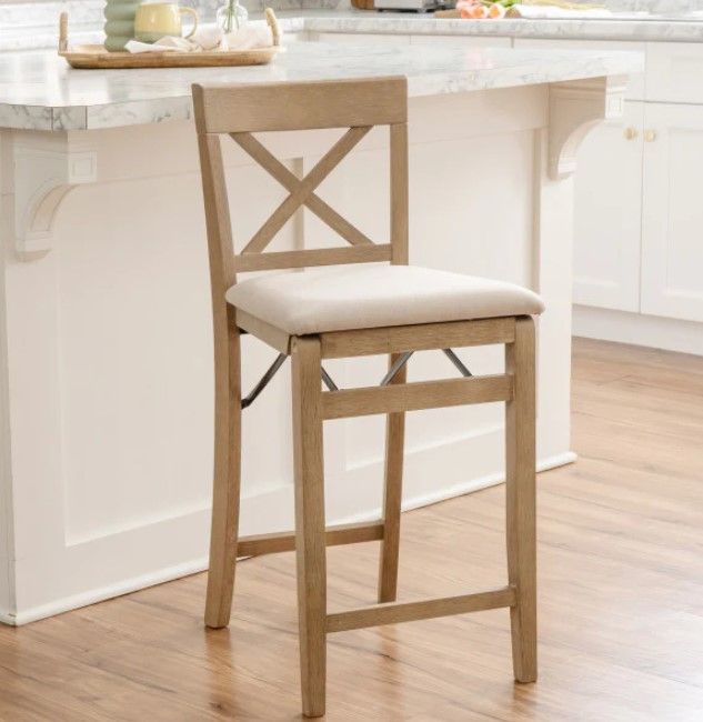 Linon Triena Brown X-Back Counter Stool-1