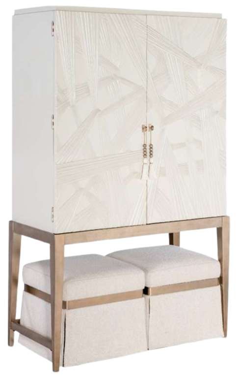 Hooker® Furniture Melange Dream Weaver Inverness Natural Pouf-4