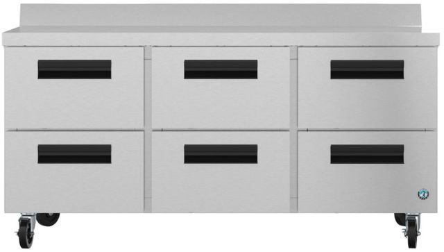 Hoshizaki Steelheart® 72" 18.27 Cu. Ft. Stainless Steel Three Section Worktop Refrigerator with Stainless Drawers-0