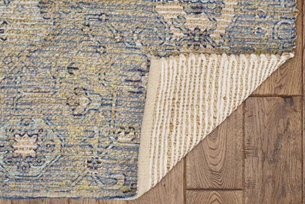 KAS Rugs Morris Blue/Yellow Gramercy 5'x7' Area Rug-2