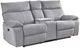 Mazin Furniture Casper Grey Manual Double Reclining Loveseat with Console-0