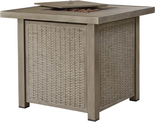 Signature Design by Ashley® Lyle Driftwood Outdoor Fire Pit Table-1