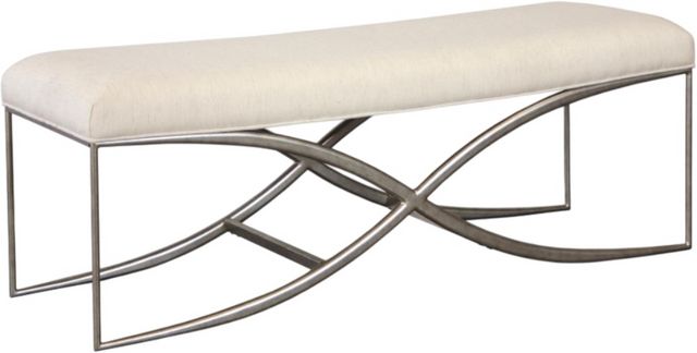 Riverside Furniture Sophie Natural/White Upholstered Bed Bench-0