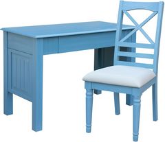 Cottage Creek Furniture Beachfront 2-Piece Blue Ocean Office Desk Set
