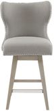 Olliix by Madison Park Grey Hancock High Wingback Button Tufted Upholstered Swivel Counter Stool-1