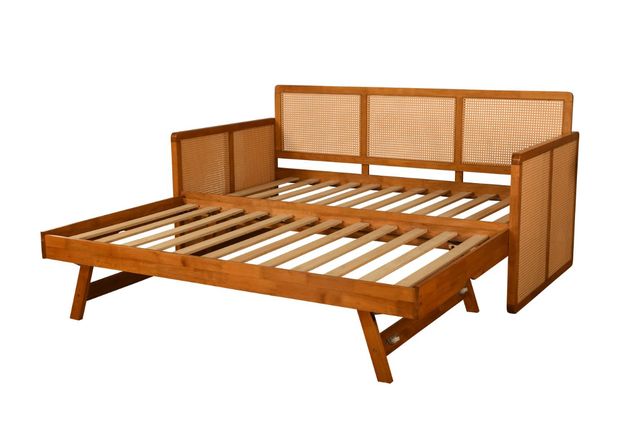 Kodiak Furniture Abaco 79" Canton Black/Honey Woodsmoke Twin Daybed with Pop Up and Mattress-1