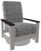 Telescope Casual Leeward Agra Classic/Warn Gray Fabric/Polymer Outdoor Cushion Swivel Hidden Rocker with Chestnut Rustic Arms-0