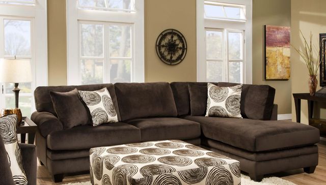 Albany Industries 2-Piece Groovy Chocolate Right-Arm Facing Chaise Sectional-1