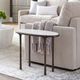 Uttermost® Ata White Accent Table with Dark Bronze Base-1
