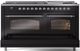 Ilve® Nostalgie II Series 60" Glossy Black Pro Style Dual Fuel Range-4