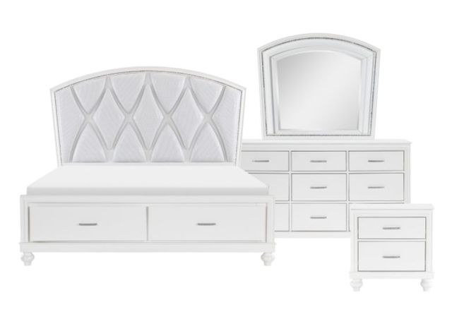 front view of the Homelegance® Aria 4-Piece White Queen Bedroom Set