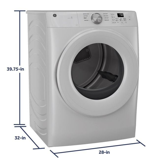 GE® SmartHQ™ 7.8 Cu. Ft. White Electric Dryer-8