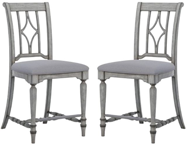 Flexsteel® Plymouth 2-Piece Weathered Graywash Counter Dining Chair Set-0