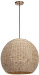 Uttermost® Seagrass Antique Brass 1-Light Dome Pendant-0