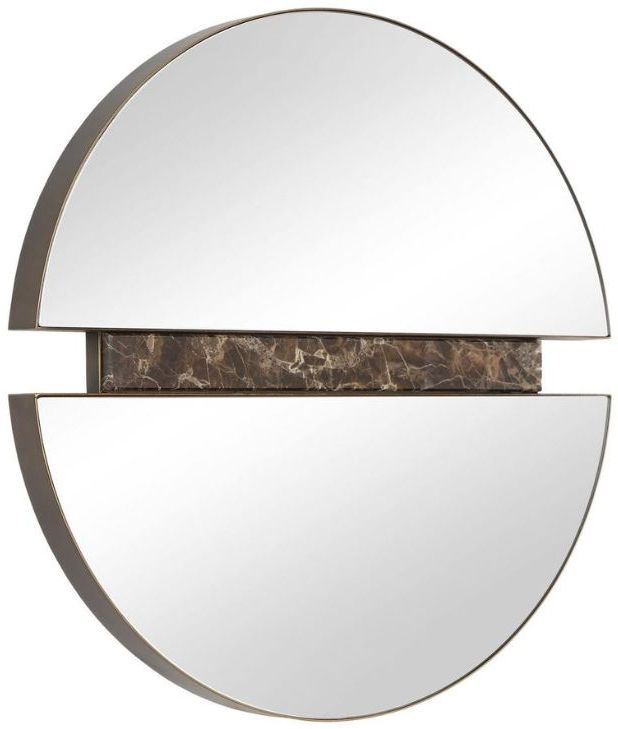 Uttermost® Hanover Dark Bronze Divided Round Mirror-3