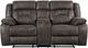 Homelegance® Madrona Dark Brown Double Manual Reclining Loveseat with Center Console-2