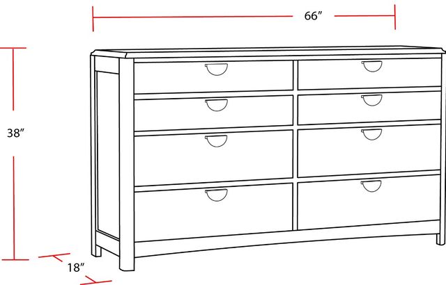Parker House® Escape Glazed Natural Oak 8-Drawer Dresser-2