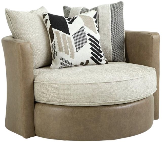 Albany Industries Clash Buff/Puccini Khaki Swivel Chair-0