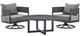 Armen Living Menorca 3-Piece Gray/Dark Gray Aluminum/Fabric Outdoor Conversation Set-0