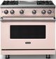 Viking® 5 Series 36" Blush Pro Style Gas (NG) Range with Polished Chrome Trim-0