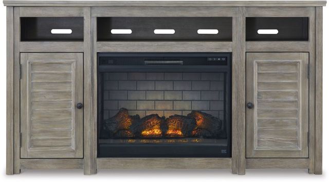 Signature Design by Ashley® Moreshire Bisque 72" TV Stand with Electric Fireplace-0