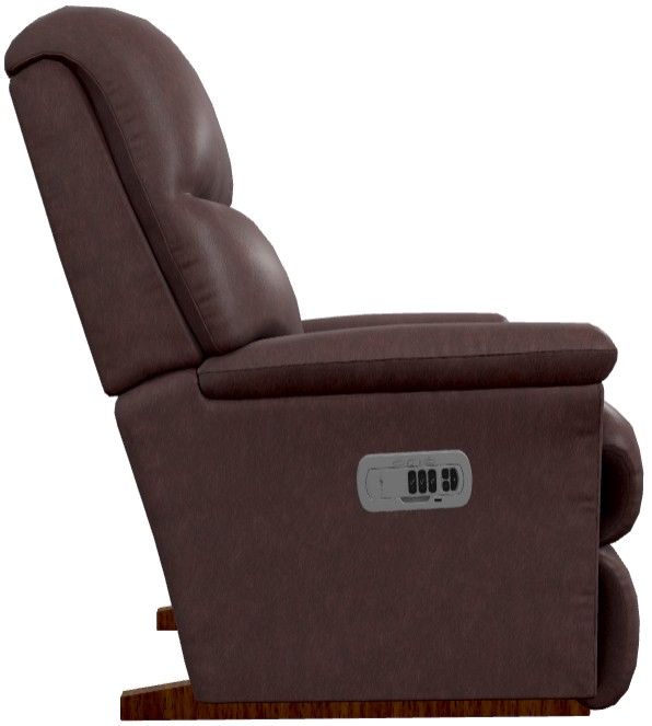 La-Z-Boy® Reed Pomegranate Leather Power Rocking Recliner with Headrest-3