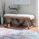 Powell® Benicio Brown/White Upholstered Bench-1