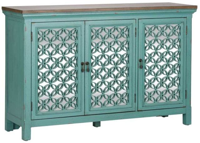 Liberty Furniture Kensington Brown/Turquoise 56" Accent Cabinet-0