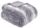 Olliix by Madison Park Zuri Grey 96x80" Polyester Faux Tip Dyed Brushed Fur Oversized Bed Throw-0