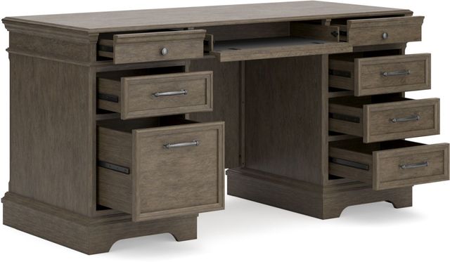Signature Design by Ashley® Janismore Distressed Weathered Gray Office Desk-3
