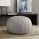 Olliix by Madison Park Grey Kelsey Round Pouf Ottoman-4