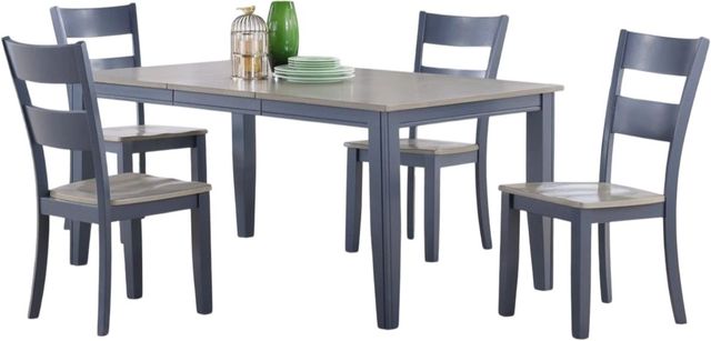 American Wholesale Furniture 5-Piece Gray Dining Table Set with Graphite Base-0