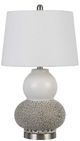 Cal® Lighting & Accessories Aigio 2-Piece Grey/White Ceramic Table Lamp Set-0
