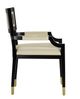 Currey & Company Artemis Caviar Black/Brushed Brass/Milk Leather Chair-2